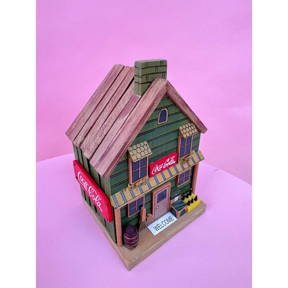 Coca Cola Other - Coca-Cola Miniature Wooden Collectible Coaster Set Building Village Town
